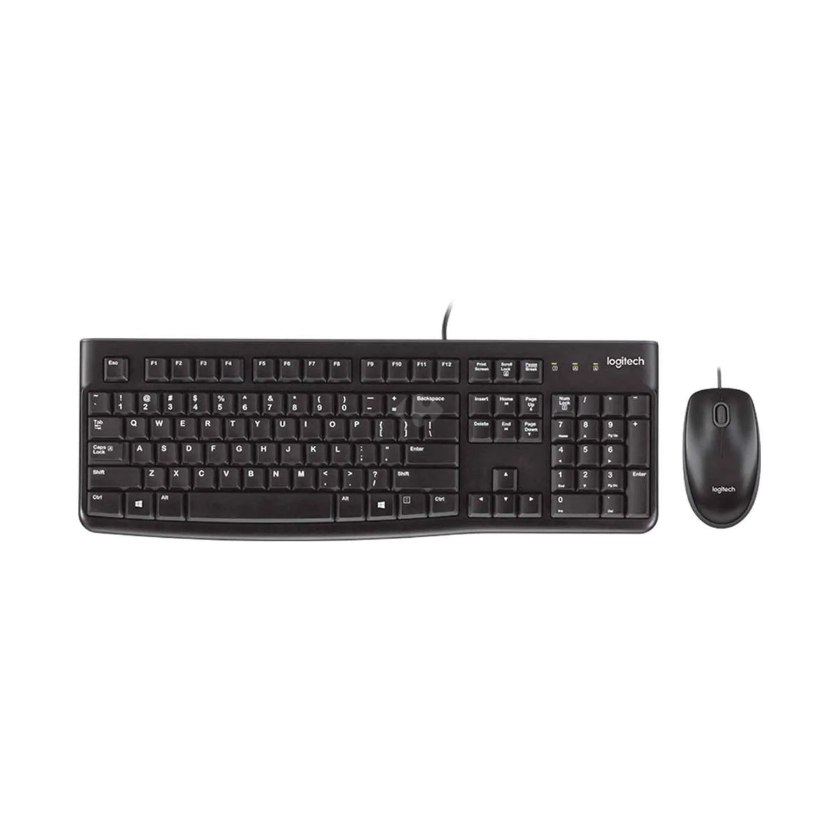 Teclado y Mouse con cable Logitech Desktop MK120 negro